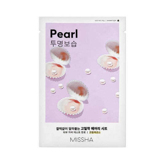 MISSHA Airy Fit Sheet Mask Loksnes sejas maska ar pērļu pulveri