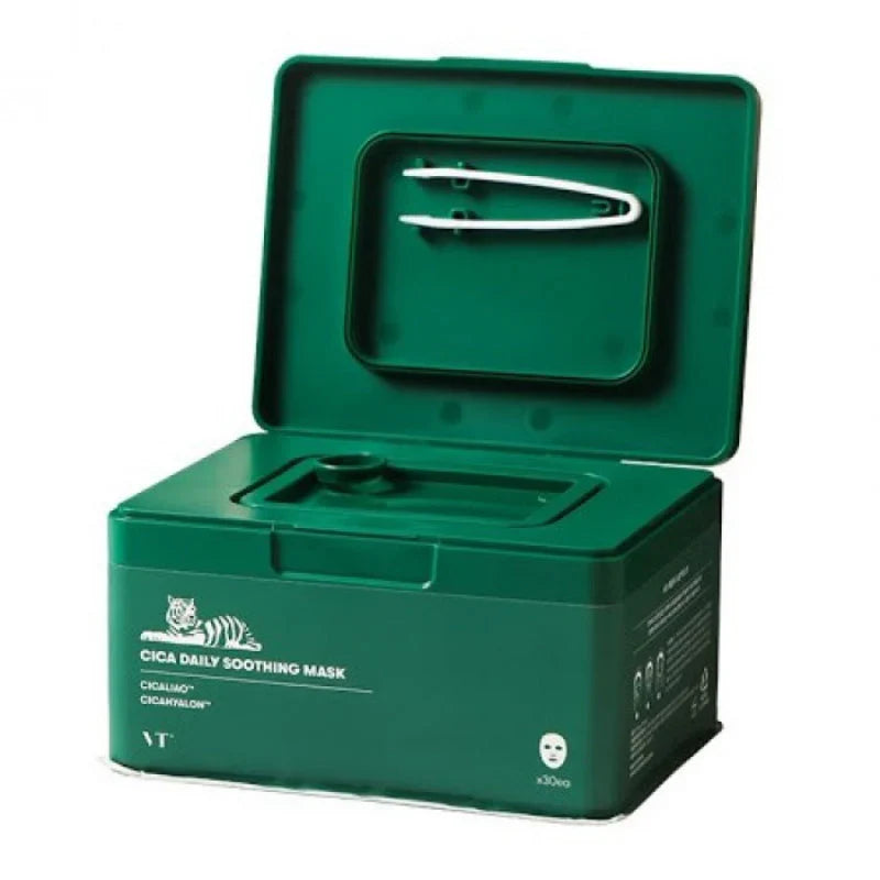 VT Cosmetics CICA Daily Soothing Mask Nomierinošu sejas masku komplekts 30 gab.