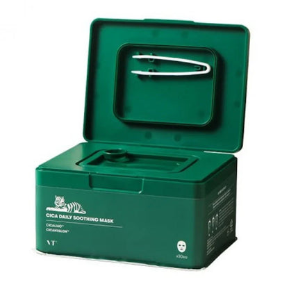 VT Cosmetics CICA Daily Soothing Mask Nomierinošu sejas masku komplekts 30 gab.