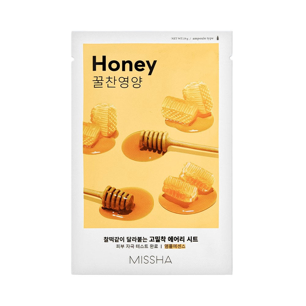 MISSHA Airy Fit Sheet Mask Loksnes sejas maska ar pērļu pulveri