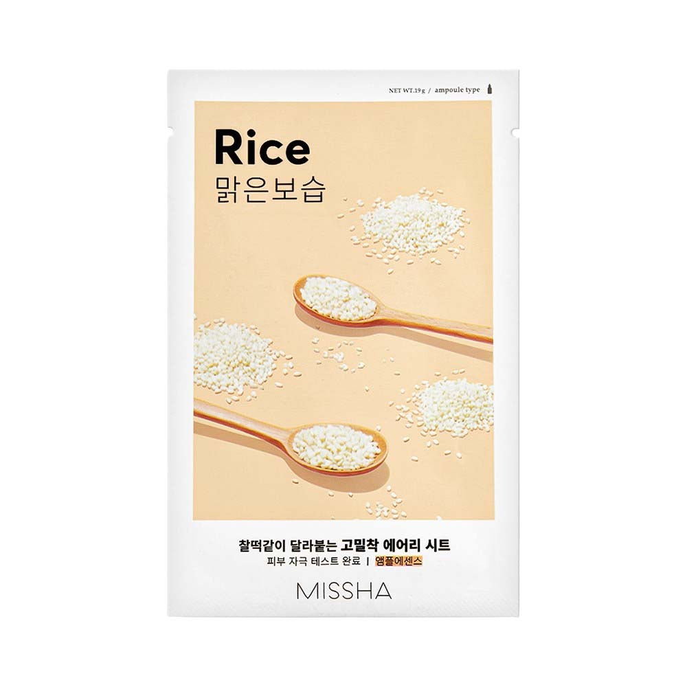 MISSHA Airy Fit Sheet Mask Loksnes sejas maska ar pērļu pulveri