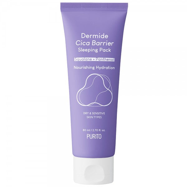 PURITO Dermide Cica Barrier Sleeping Pack - atstatanti veido kaukė
