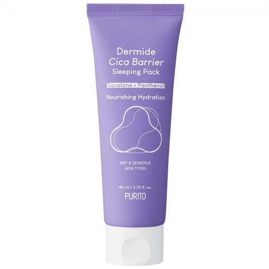 PURITO Dermide Cica Barrier Sleeping Pack - atstatanti veido kaukė
