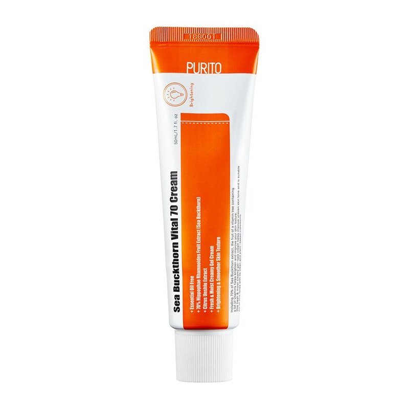 PURITO Sea Buckthorn Vital 70 Cream - veido kremas su šaltalankiais